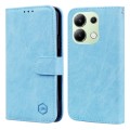 For Xiaomi Redmi Note 13 4G Skin Feeling Oil Leather Texture PU + TPU Phone Case(Light Blue)