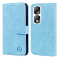 For Honor 90 Pro Skin Feeling Oil Leather Texture PU + TPU Phone Case(Light Blue)