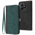 For Honor X50i+ Side Buckle Double Fold Hand Strap Leather Phone Case(Dark Green)