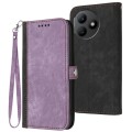 For Honor X50i+ Side Buckle Double Fold Hand Strap Leather Phone Case(Purple)