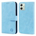 For Motorola Moto G54 Skin Feeling Oil Leather Texture PU + TPU Phone Case(Light Blue)