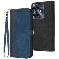For Realme C55 4G Global/Narzo N55 Side Buckle Double Fold Hand Strap Leather Phone Case(Royal Blue)