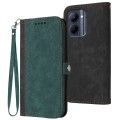 For Realme C33 2022 Global/2023 Global Side Buckle Double Fold Hand Strap Leather Phone Case(Dark Gr