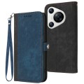 For Huawei Pura 70 Pro/70 Pro+ Side Buckle Double Fold Hand Strap Leather Phone Case(Royal Blue)