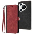 For Huawei Pura 70 Pro/70 Pro+ Side Buckle Double Fold Hand Strap Leather Phone Case(Red)