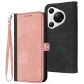 For Huawei Pura 70 Pro/70 Pro+ Side Buckle Double Fold Hand Strap Leather Phone Case(Pink)