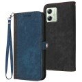 For Motorola Moto G54 Global Side Buckle Double Fold Hand Strap Leather Phone Case(Royal Blue)