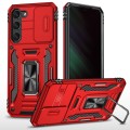 For Samsung Galaxy S23 5G Armor PC + TPU Camera Shield Phone Case(Red)