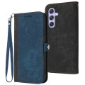 For Samsung Galaxy A55 Side Buckle Double Fold Hand Strap Leather Phone Case(Royal Blue)