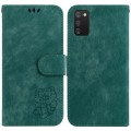For Samsung Galaxy A03s US 164.2mm Little Tiger Embossed Leather Phone Case(Green)