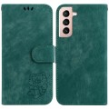 For Samsung Galaxy S21 5G Little Tiger Embossed Leather Phone Case(Green)