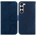 For Samsung Galaxy S23+ 5G Little Tiger Embossed Leather Phone Case(Dark Blue)