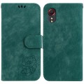 For Samsung Galaxy Xcover 5 Little Tiger Embossed Leather Phone Case(Green)