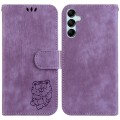 For Samsung Galaxy A15 Little Tiger Embossed Leather Phone Case(Purple)