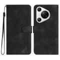 For Huawei Pura 70 Pro/70 Pro+ Heart Pattern Skin Feel Leather Phone Case(Black)