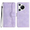 For Huawei Pura 70 Pro/70 Pro+ Heart Pattern Skin Feel Leather Phone Case(Purple)