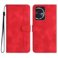For Honor 100 Heart Pattern Skin Feel Leather Phone Case(Red)