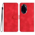 For Honor 100 Pro Heart Pattern Skin Feel Leather Phone Case(Red)
