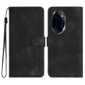 For Honor 100 Pro Heart Pattern Skin Feel Leather Phone Case(Black)
