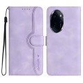 For Honor 100 Pro Heart Pattern Skin Feel Leather Phone Case(Purple)