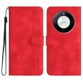 For Honor X50 / X9b Heart Pattern Skin Feel Leather Phone Case(Red)