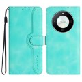 For Honor X50 / X9b Heart Pattern Skin Feel Leather Phone Case(Light Blue)