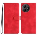 For Honor X50i+ Heart Pattern Skin Feel Leather Phone Case(Red)