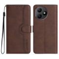 For Honor X50i+ Heart Pattern Skin Feel Leather Phone Case(Brown)
