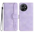 For Honor X50i+ Heart Pattern Skin Feel Leather Phone Case(Purple)
