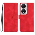 For Honor X7b Heart Pattern Skin Feel Leather Phone Case(Red)