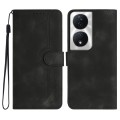 For Honor X7b Heart Pattern Skin Feel Leather Phone Case(Black)