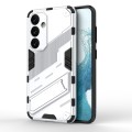 For Samsung Galaxy S24 5G Punk Armor 2 in 1 PC + TPU Shockproof Phone Case with Invisible Holder(Whi