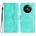 For Realme 12 5G Global Heart Pattern Skin Feel Leather Phone Case(Light Blue)