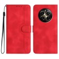For Realme 12 Pro 5G Global/12 Pro+ 5G Global Heart Pattern Skin Feel Leather Phone Case(Red)