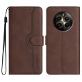 For Realme 12 Pro 5G Global/12 Pro+ 5G Global Heart Pattern Skin Feel Leather Phone Case(Brown)