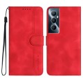 For Realme C65 4G Heart Pattern Skin Feel Leather Phone Case(Red)