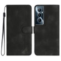 For Realme C65 4G Heart Pattern Skin Feel Leather Phone Case(Black)