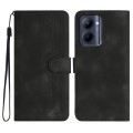 For Realme C33 2022 Global/2023 Global Heart Pattern Skin Feel Leather Phone Case(Black)