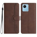 For Realme C30 4G/Narzo 50i Prime/C30s Heart Pattern Skin Feel Leather Phone Case(Brown)