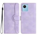 For Realme C30 4G/Narzo 50i Prime/C30s Heart Pattern Skin Feel Leather Phone Case(Purple)