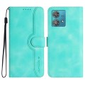 For Motorola Edge 40 Neo 5G Heart Pattern Skin Feel Leather Phone Case(Light Blue)