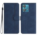 For Motorola Edge 40 Neo 5G Heart Pattern Skin Feel Leather Phone Case(Royal Blue)