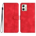 For Motorola Moto G54 Global Heart Pattern Skin Feel Leather Phone Case(Red)