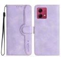 For Motorola Moto G84 5G Heart Pattern Skin Feel Leather Phone Case(Purple)