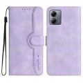 For Motorola Moto G14 Heart Pattern Skin Feel Leather Phone Case(Purple)