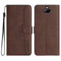 For Sony Xperia 20 Heart Pattern Skin Feel Leather Phone Case(Brown)