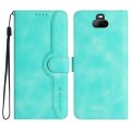 For Sony Xperia 20 Heart Pattern Skin Feel Leather Phone Case(Light Blue)