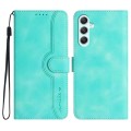 For Samsung Galaxy A35 Heart Pattern Skin Feel Leather Phone Case(Light Blue)