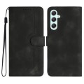 For Samsung Galaxy A35 Heart Pattern Skin Feel Leather Phone Case(Black)