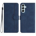 For Samsung Galaxy M15 5G/F15 5G Heart Pattern Skin Feel Leather Phone Case(Royal Blue)